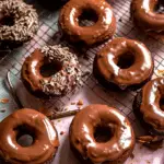 Chocolate Glazed Peanut Butter Banana Doughnuts