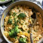 One Pot Broccoli Cheddar Chicken and Rice