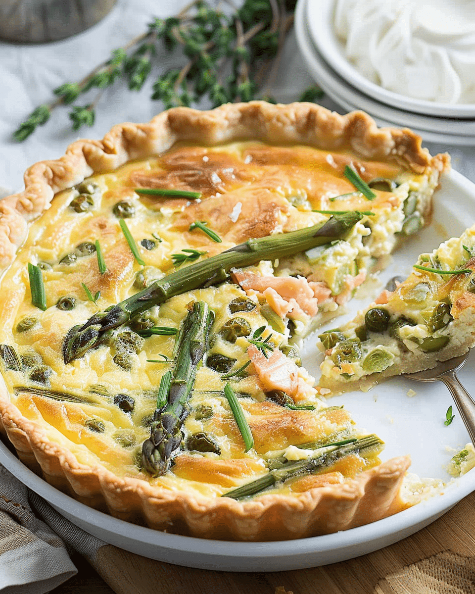 Asparagus and Salmon Quiche