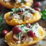 Cheesy Mushroom Turkey Spaghetti Squash