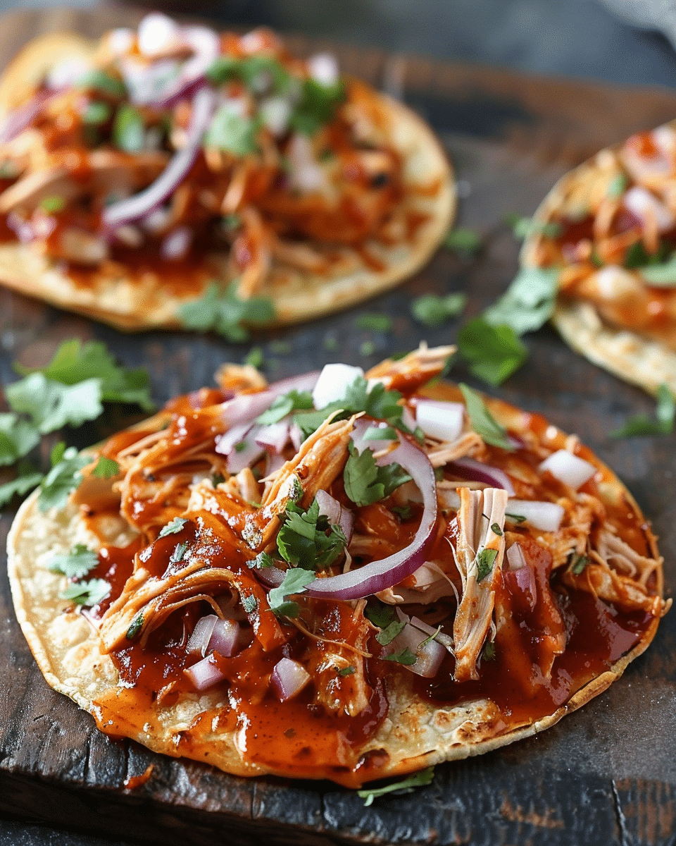 Quick & Easy BBQ Chicken Tostadas
