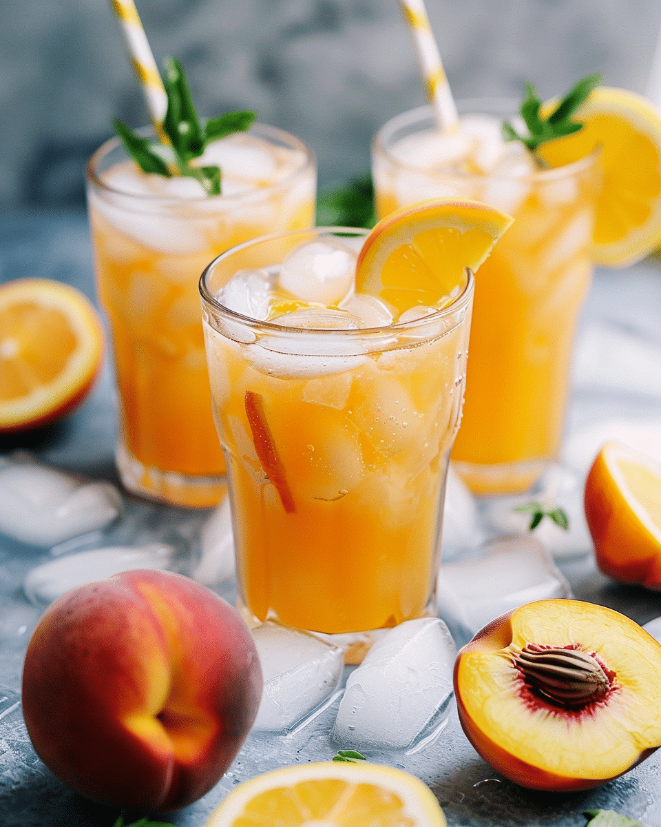 Fresh Peach and Honey Lemonade