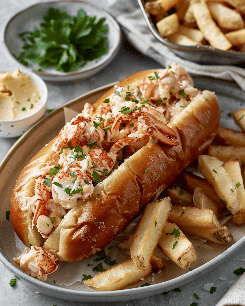 Connecticut Lobster Roll with Warm Brown Butter
