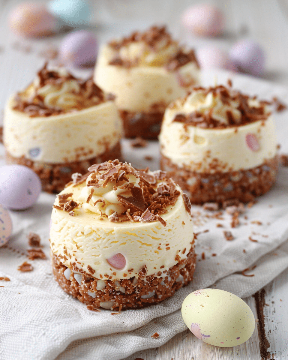 Easy Mini Easter Egg Cheesecakes