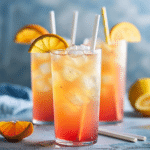 Rhubarb Lemonade with Orange and Cardamom
