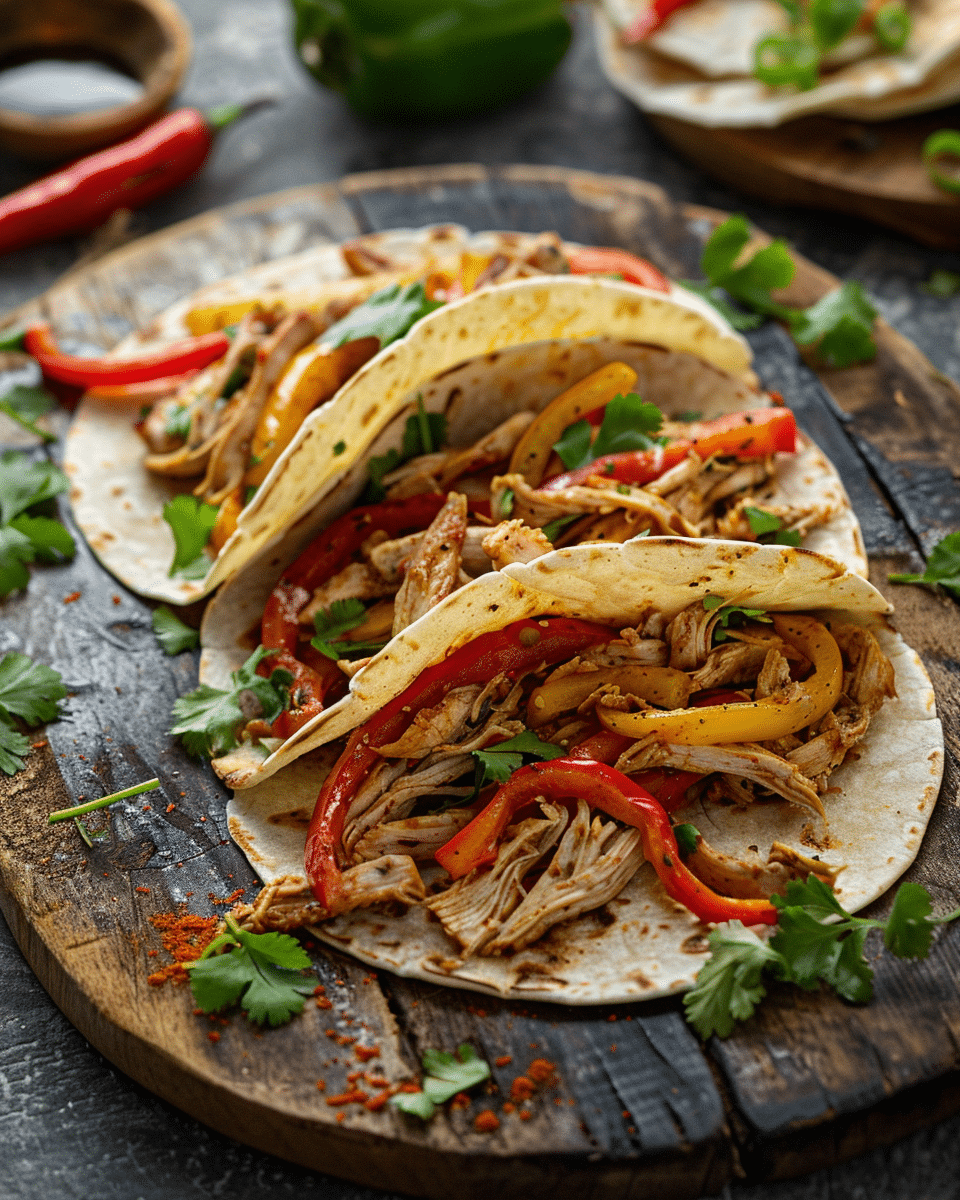Shredded Chicken Fajitas