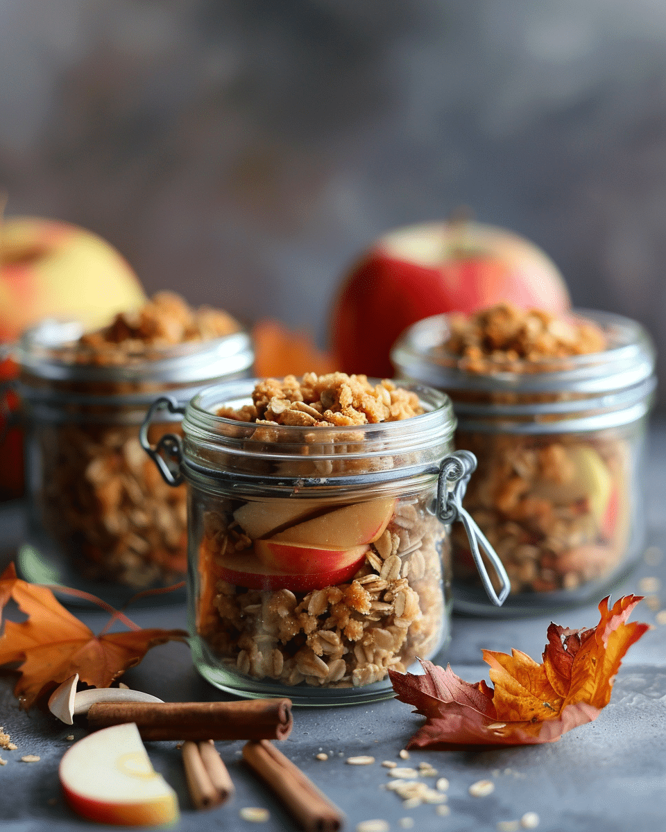 Portable Apple Crumble Jars