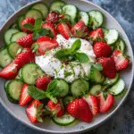 Cucumber Strawberry Salad with Burrata and Balsamic