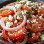 Grape Tomato and Onion Salad with Feta