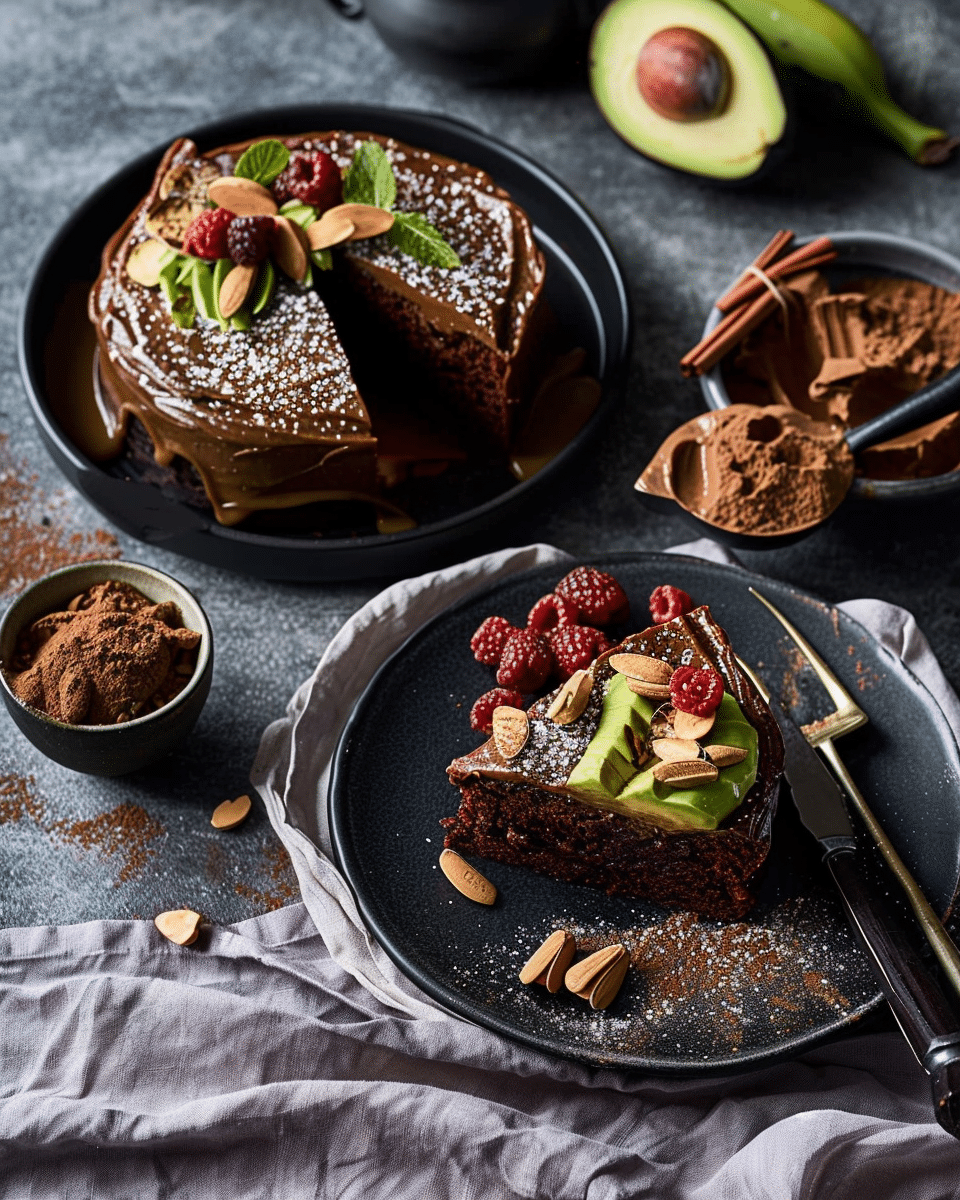 Banana, Avocado and Cacao Cake