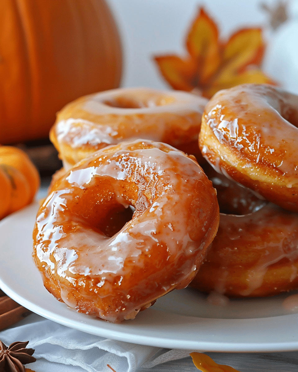 Pumpkin Donuts with Honey Glaze