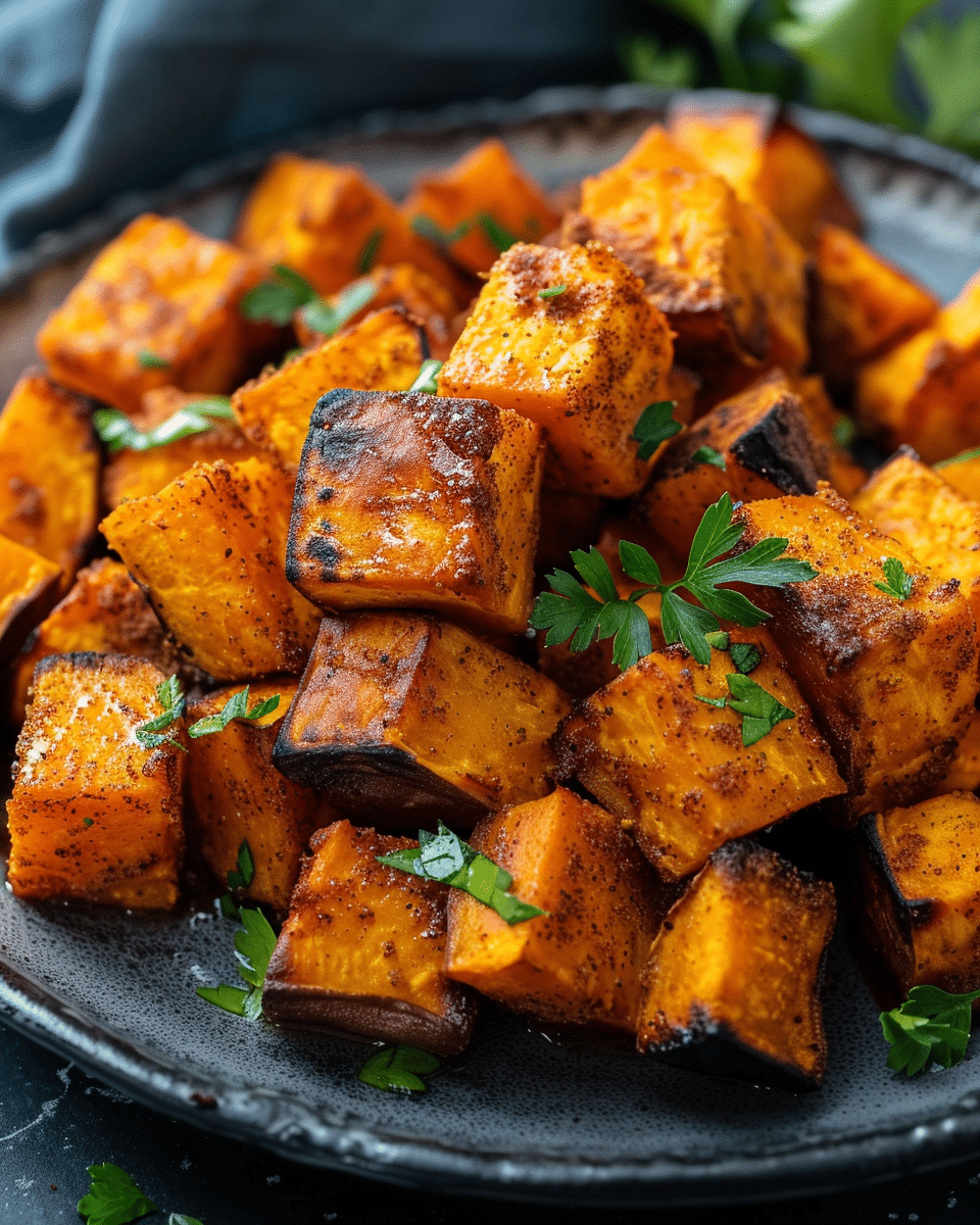 Maple Cinnamon Air Fryer Sweet Potato Cubes