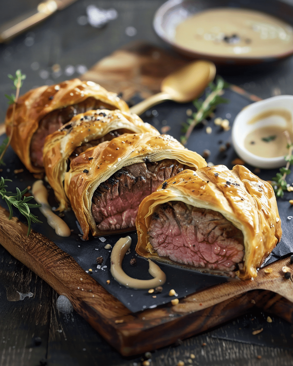 Beef Wellington Bites with Dijon Sauce