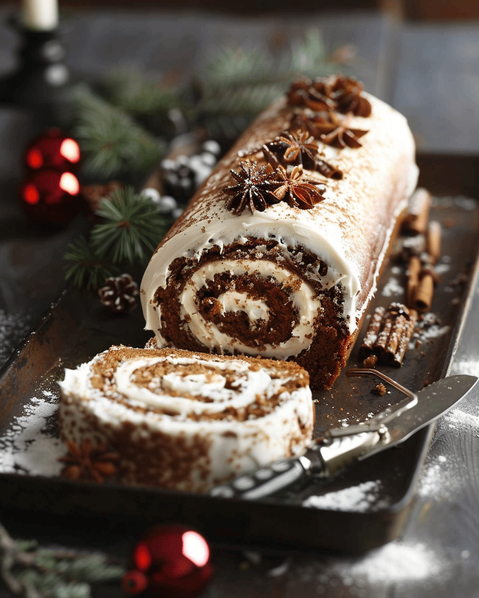 Gingerbread Roll Cake