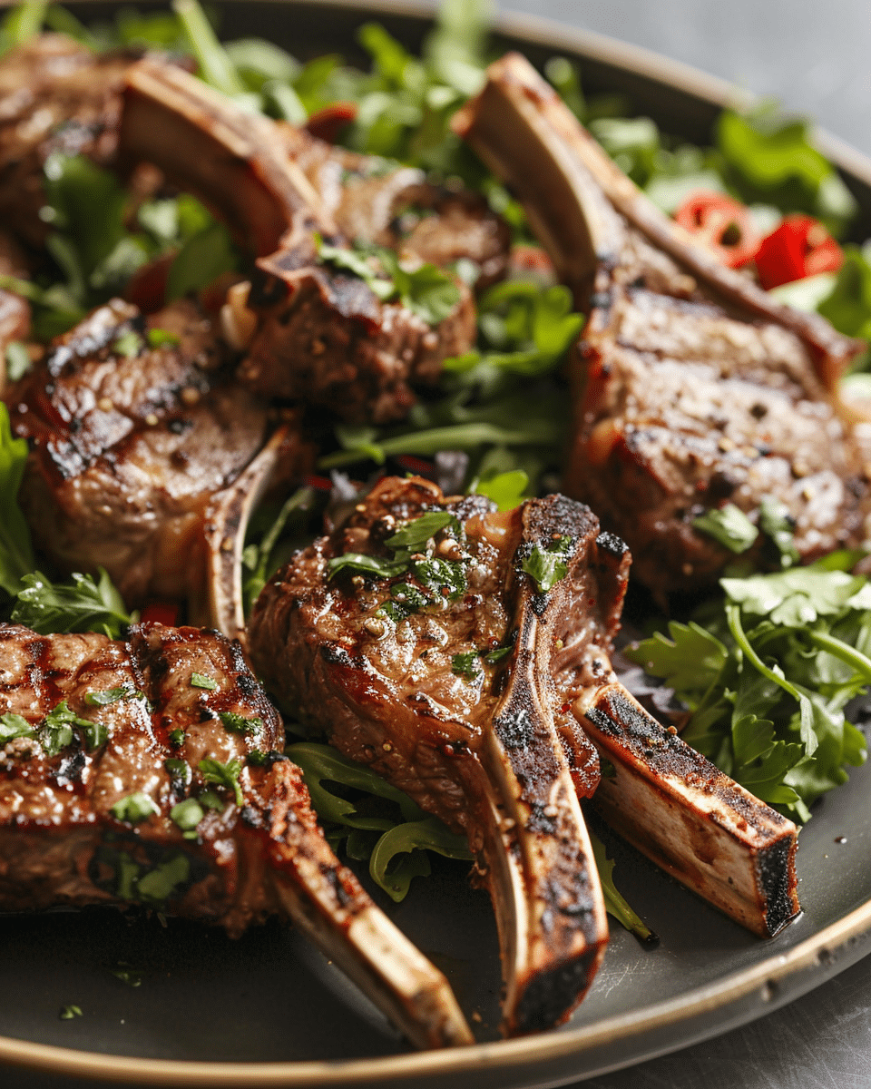 Grilled Lamb Chops with Herb Salad