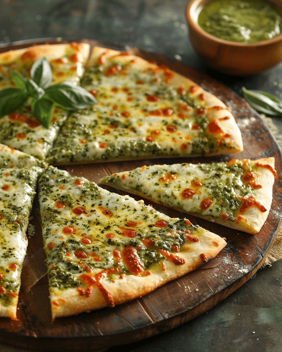 Pizza with Basil Pesto Ranch | TheFamilyCooking