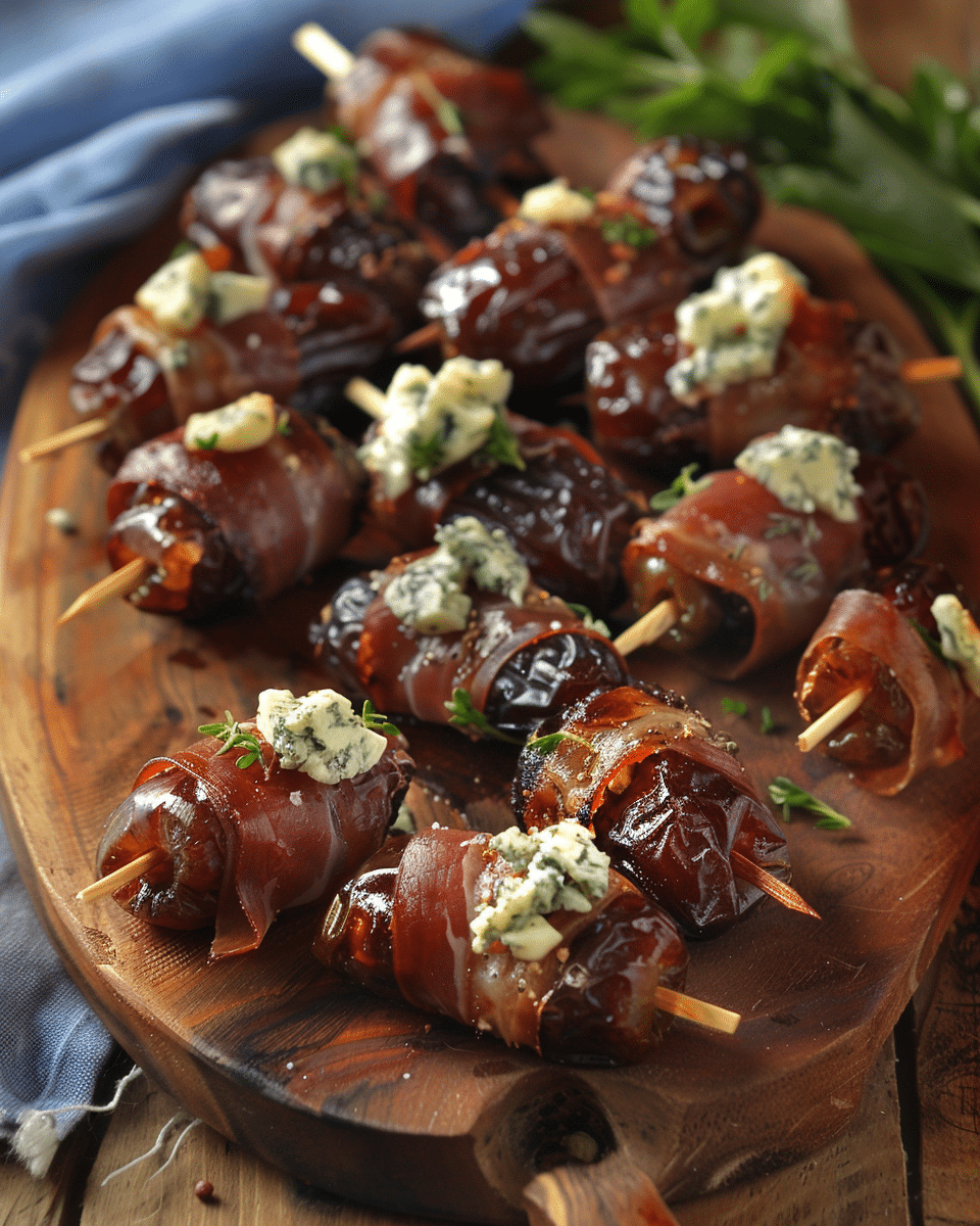  Wrapped Dates with Blue Cheese
