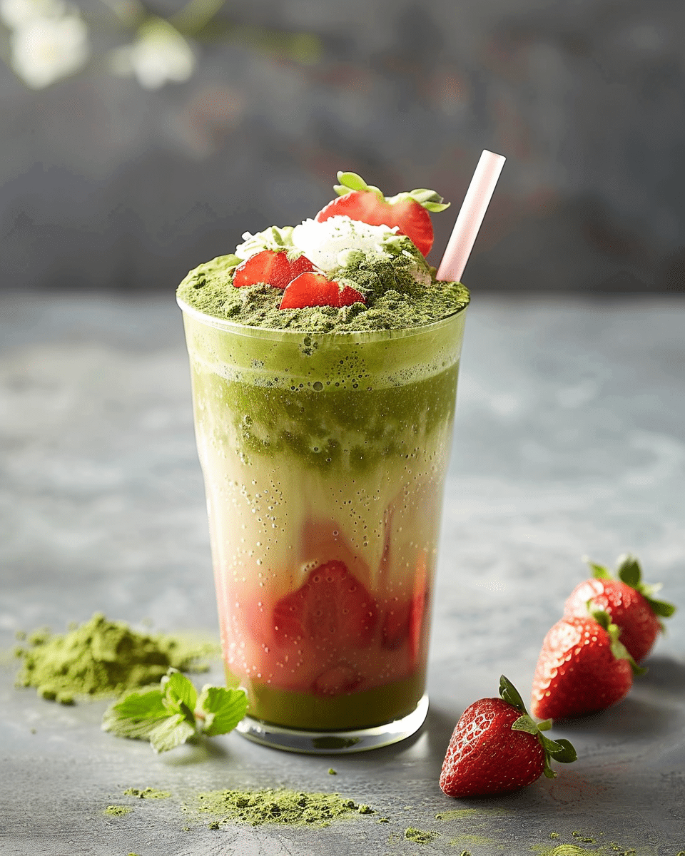Iced Strawberry Matcha Latte