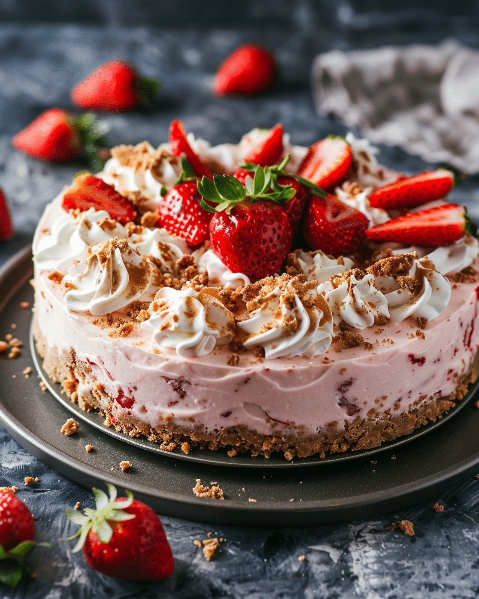 No Bake Strawberry Cheesecake