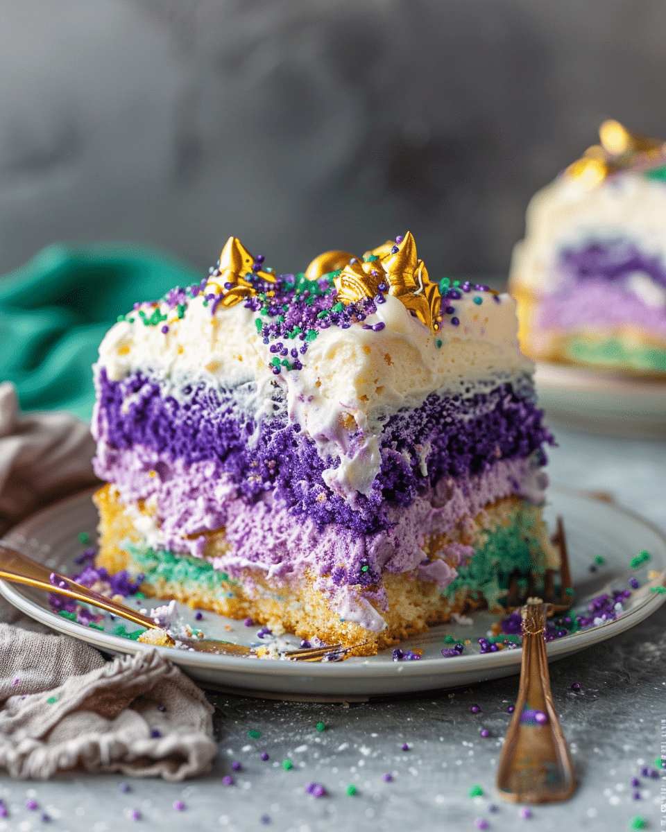 King Cake Poke Cake