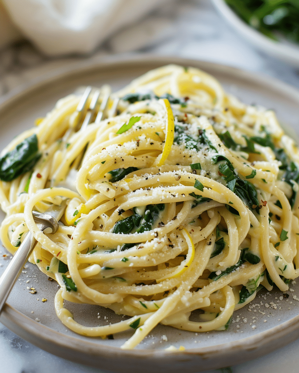 10-Minute Lemon Ricotta Pasta with Spinach