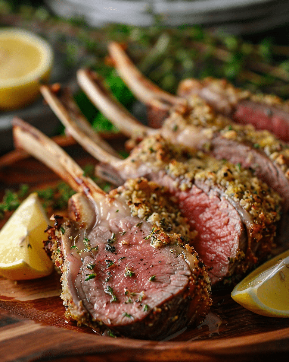 Garlic Lemon and Thyme Crusted Rack of Lamb