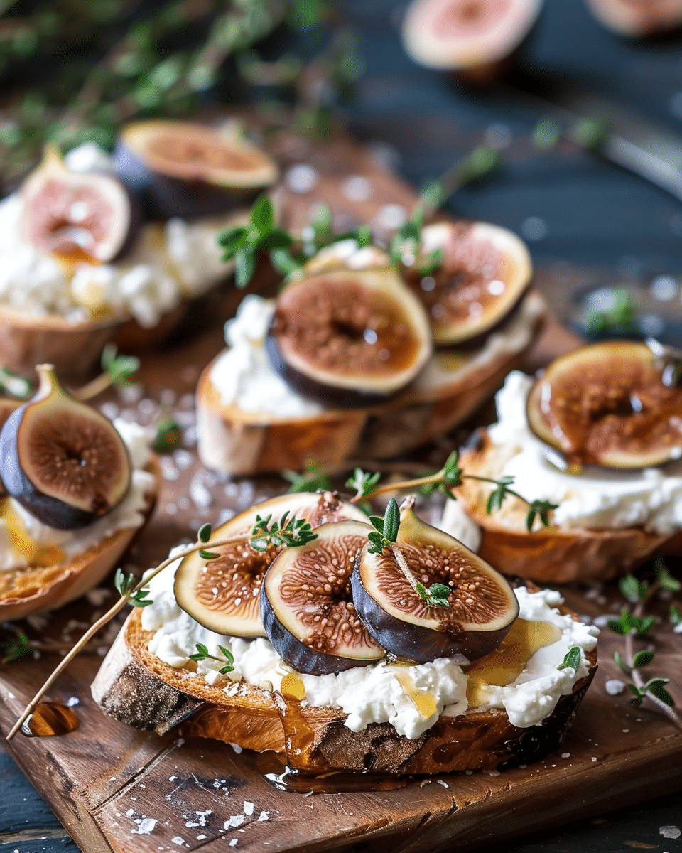 Whipped Goat Cheese Crostini with Fig & Honey