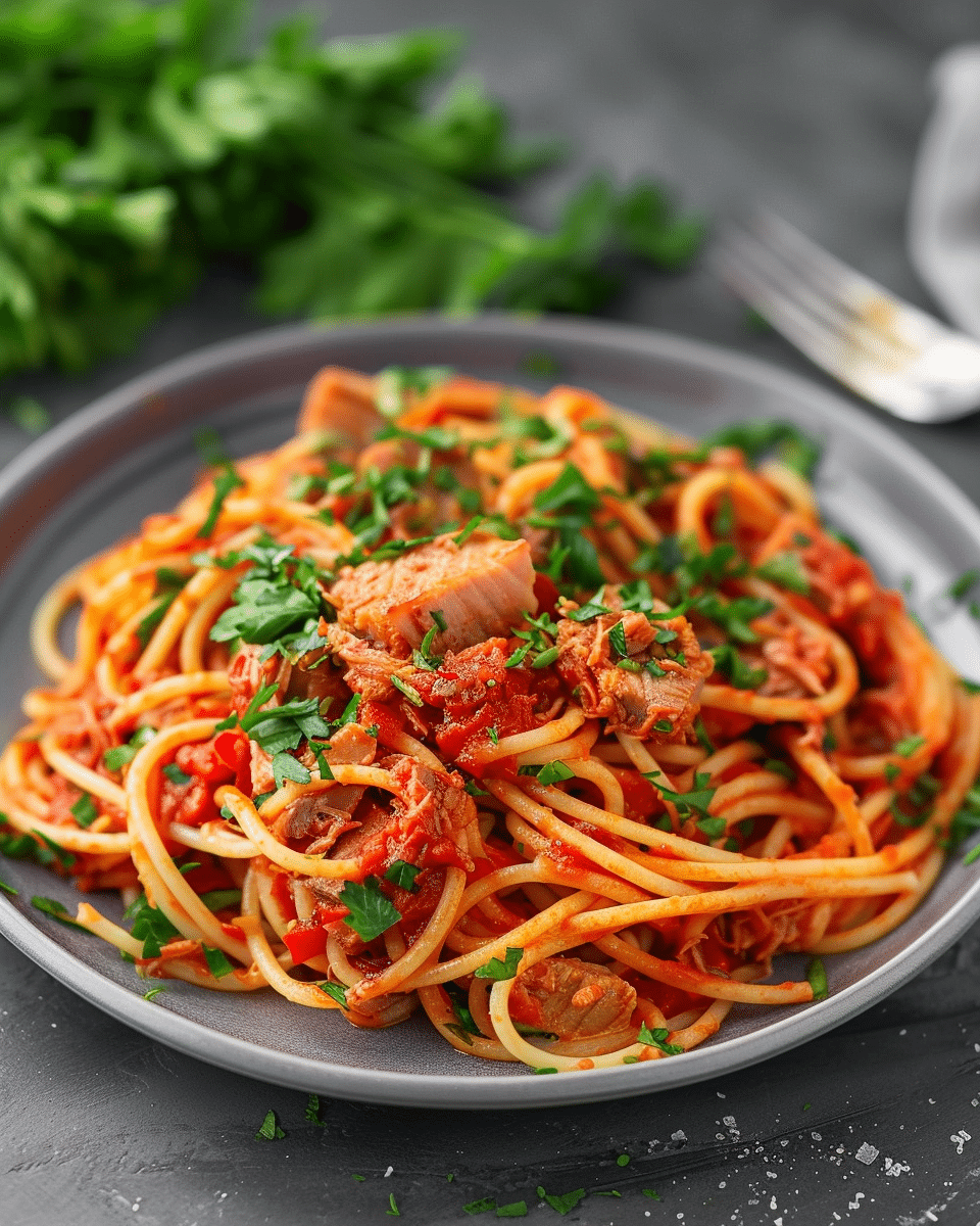 Tuna Spaghetti in Tomato Sauce