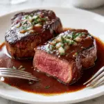 Steak on a White Plate