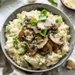 Creamy Mushroom and Leek Risotto, Vegan