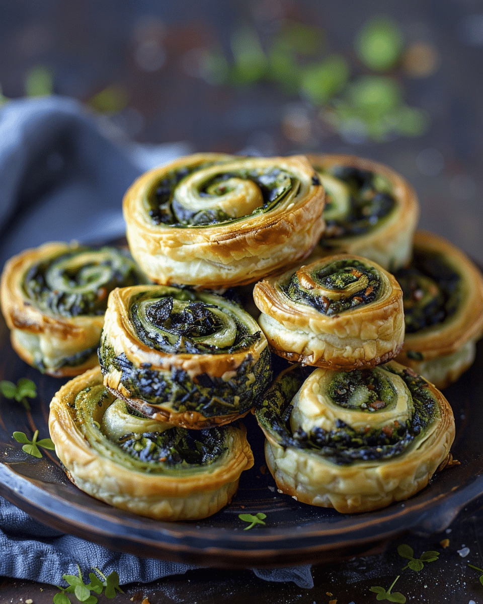 Spinach and Ricotta Puff Pastry Pinwheels
