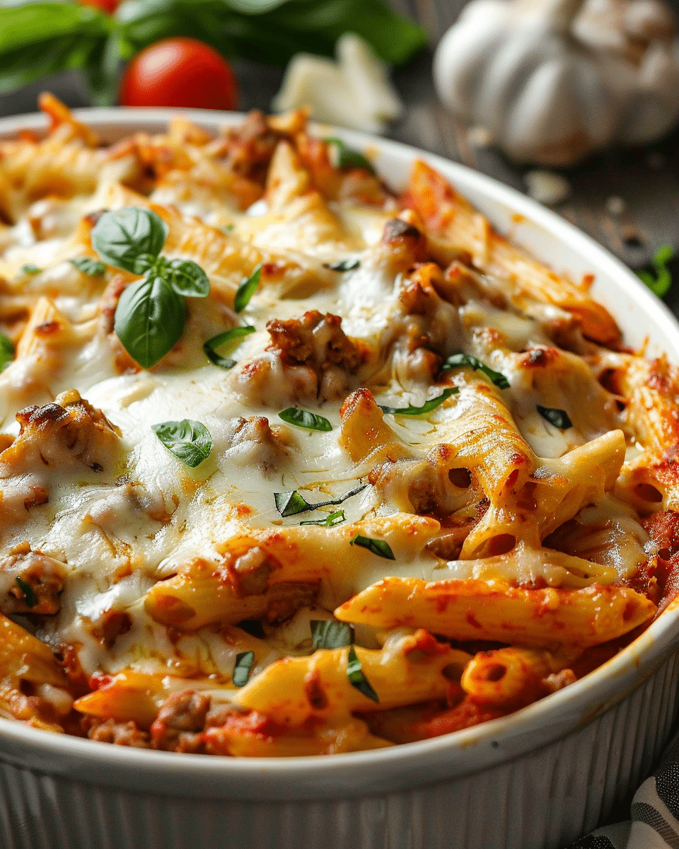 Cheesy Baked Ziti Casserole