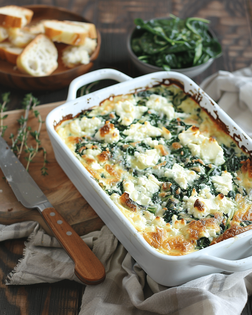 Spinach Feta Breakfast Casserole