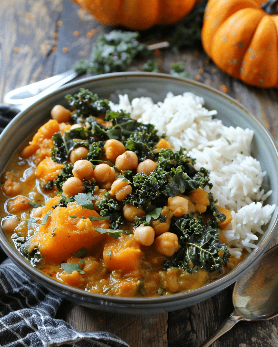 Pumpkin Chickpea Kale Curry