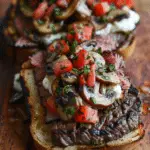 Steak and Mushroom Bruschetta