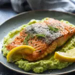 Baked Salmon with Avocado Mash