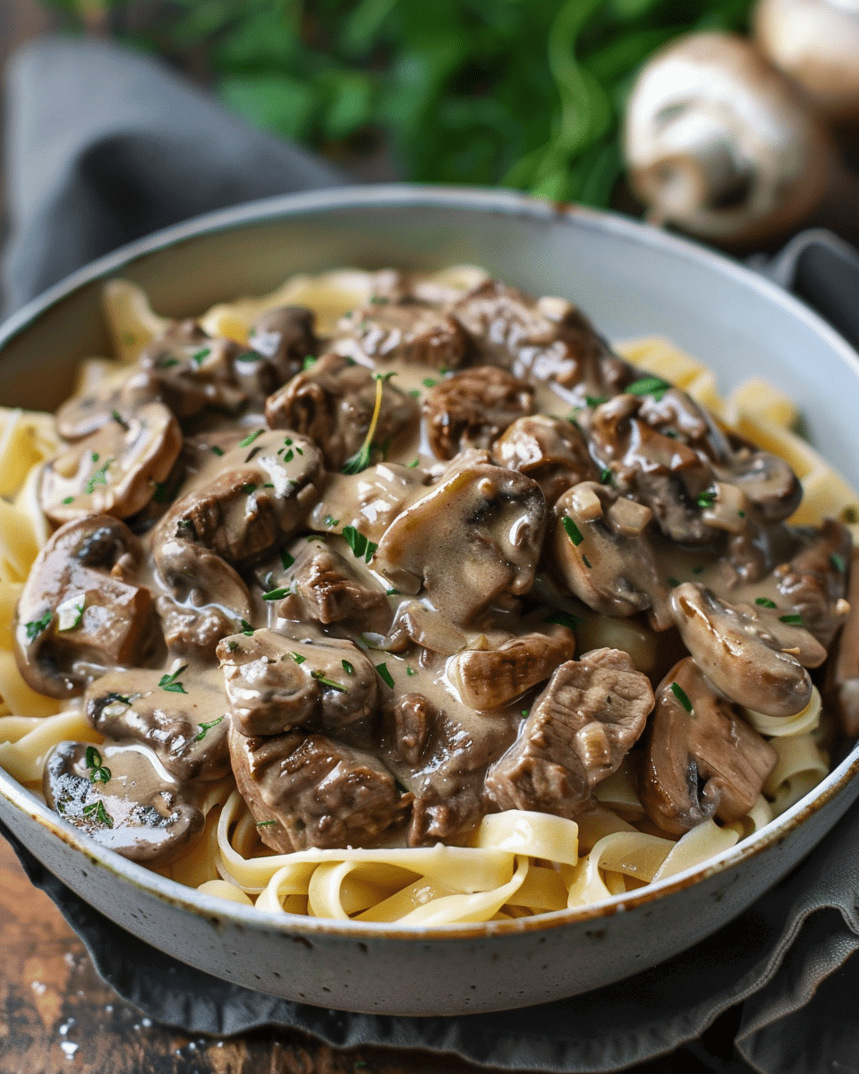 Creamy Beef and Mushroom Stroganoff