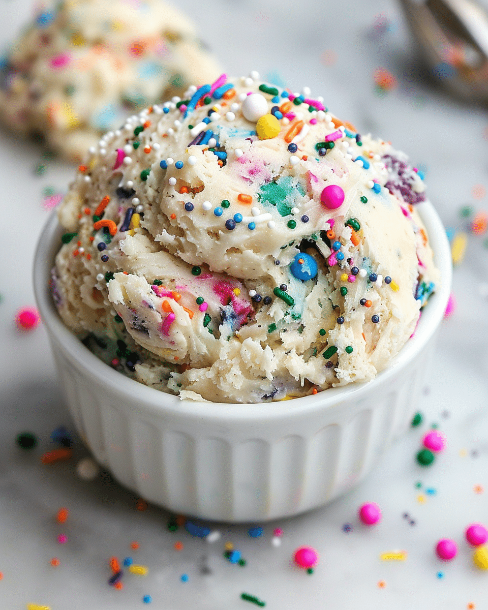 Edible Funfetti Cookie Dough for One