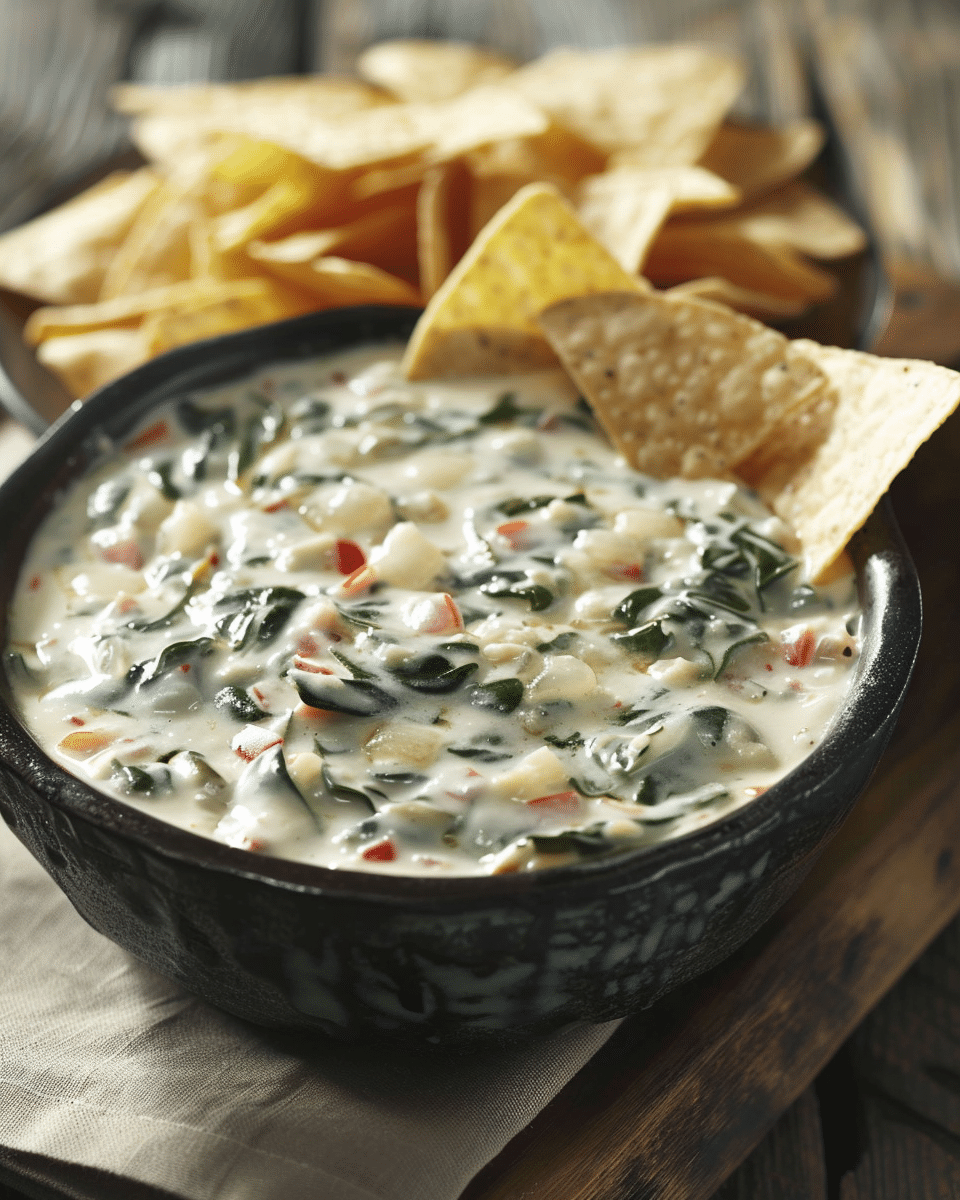 Slow Cooker Queso Spinach Dip