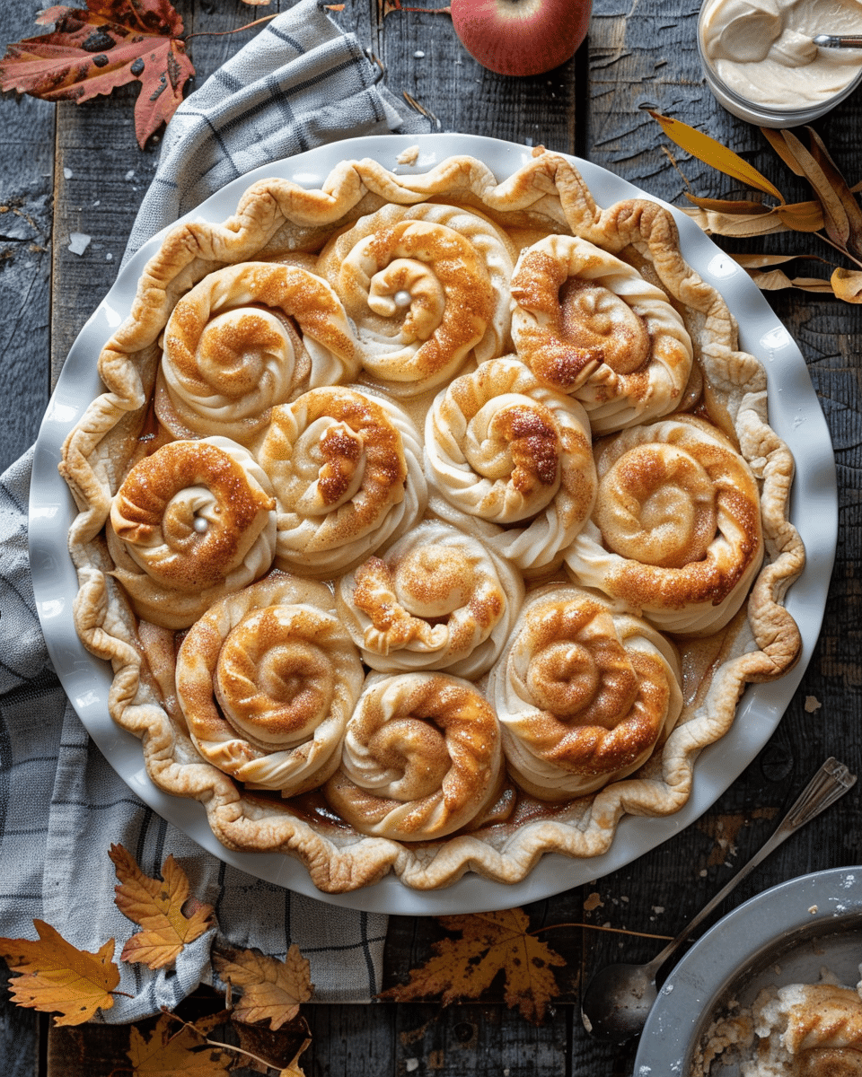 Cinnamon Roll Apple Pie