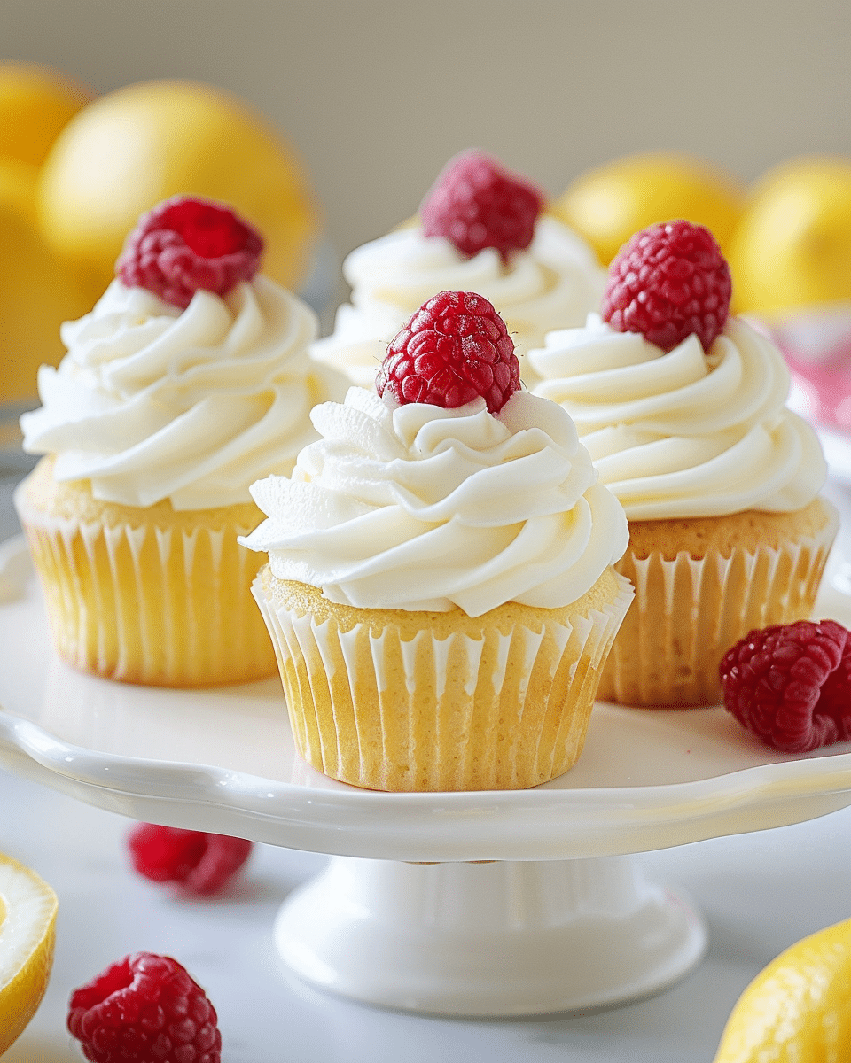 Lemon Cupcakes with Raspberry