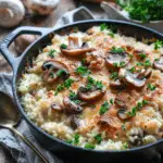 Mushroom Gruyere Chicken and Rice Casserole
