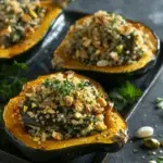 Quinoa Feta & Pistachio Stuffed Acorn Squash