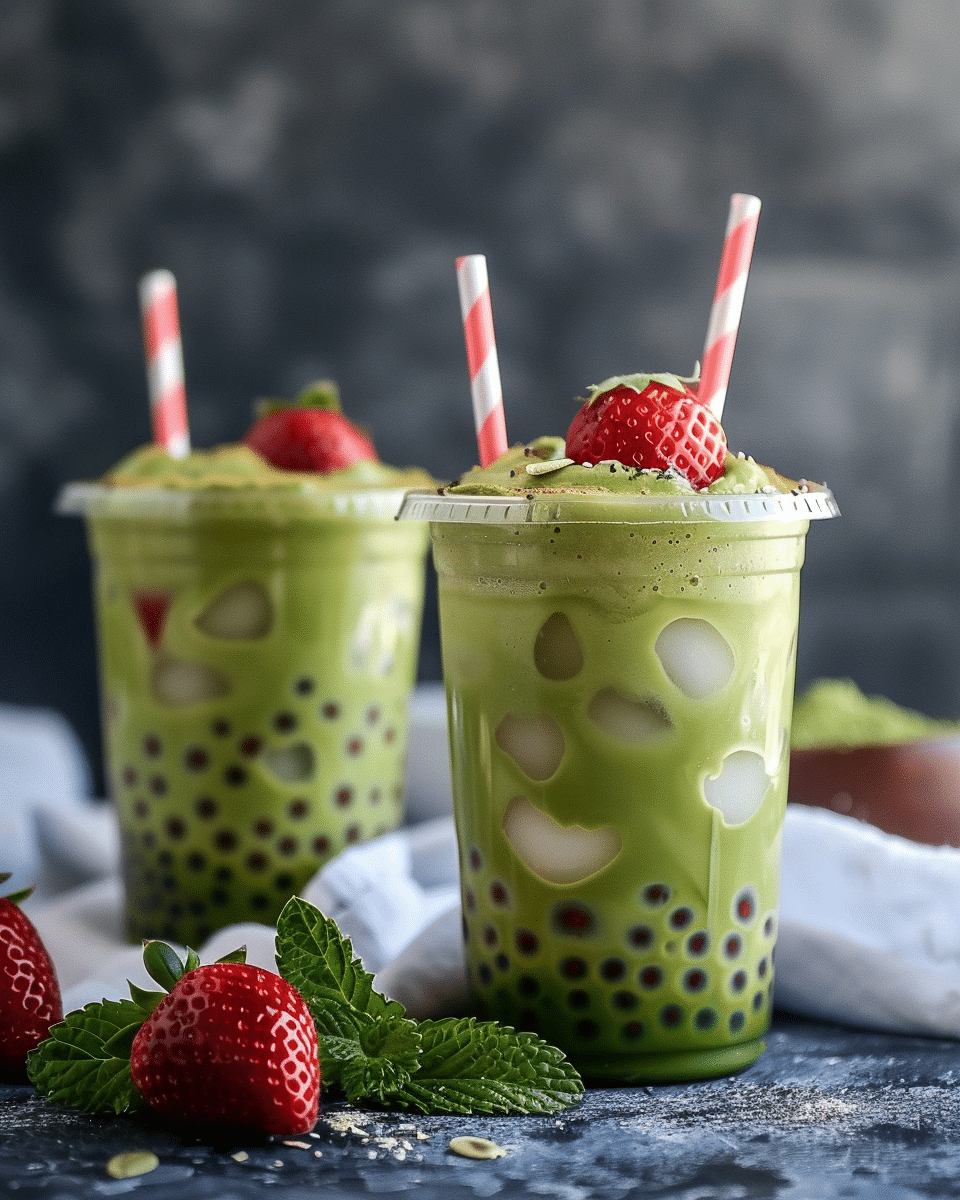 Strawberry Matcha Boba