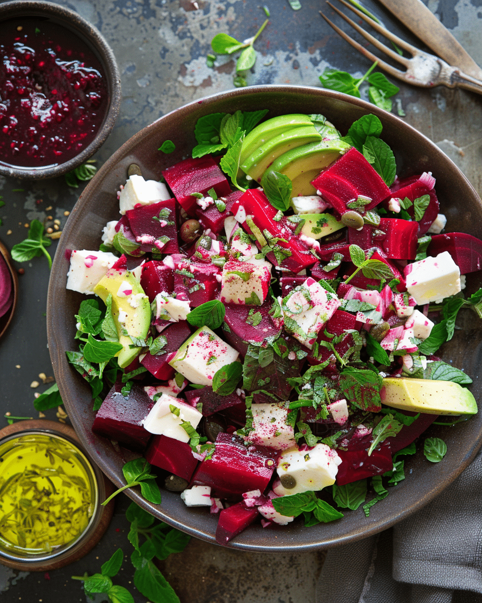 Beet, Avocado and Feta Salad