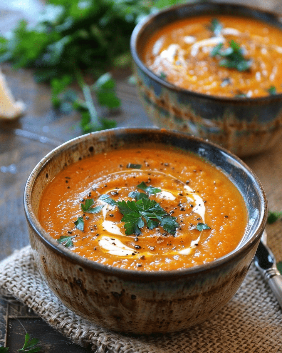Moroccan Carrot Red Lentil Soup