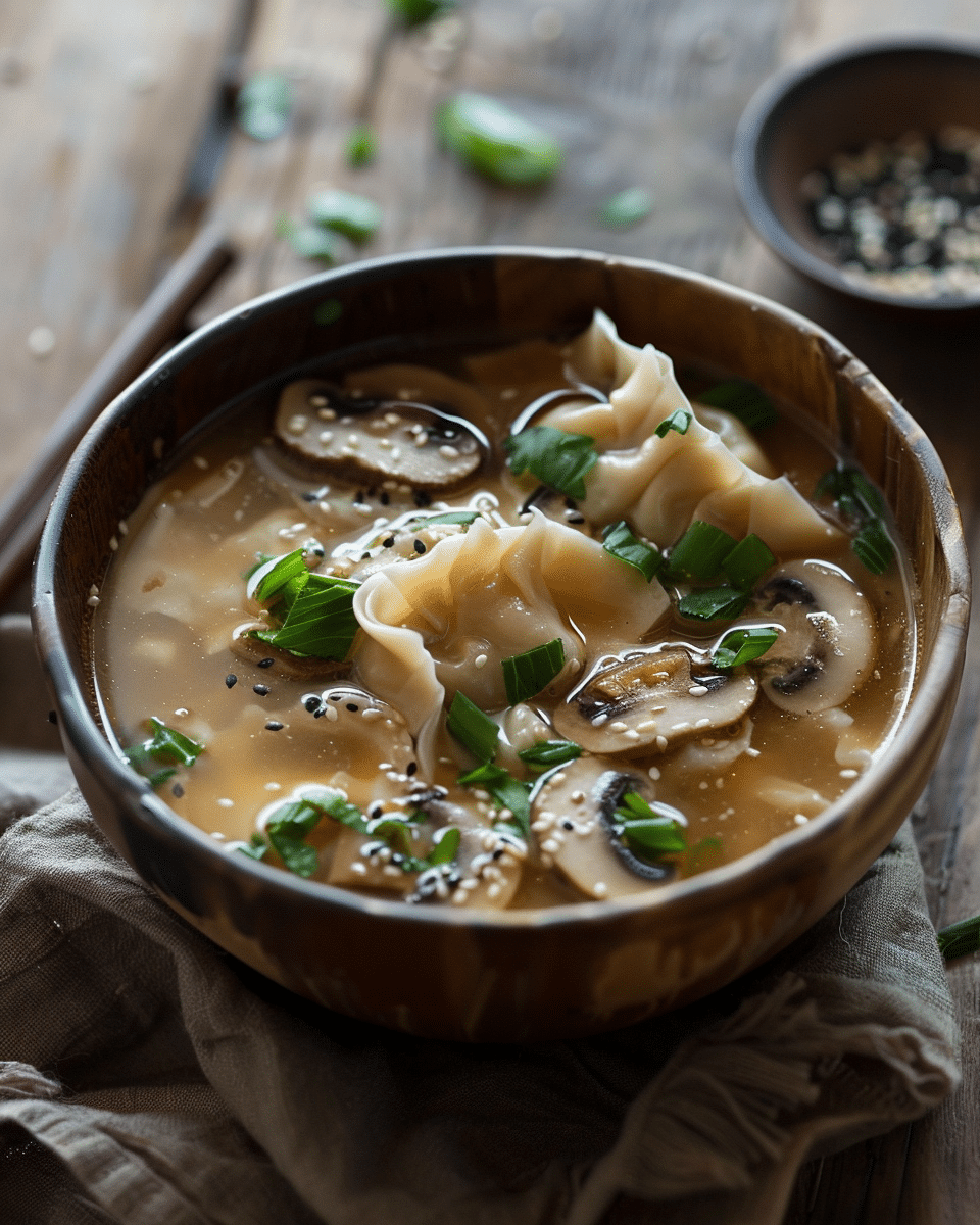 Mushroom Wonton Soup