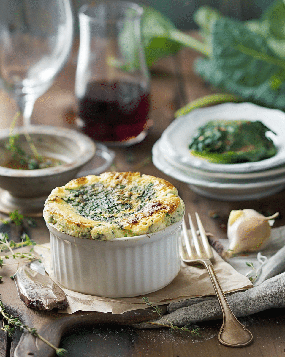 Decadent Spinach Soufflé
