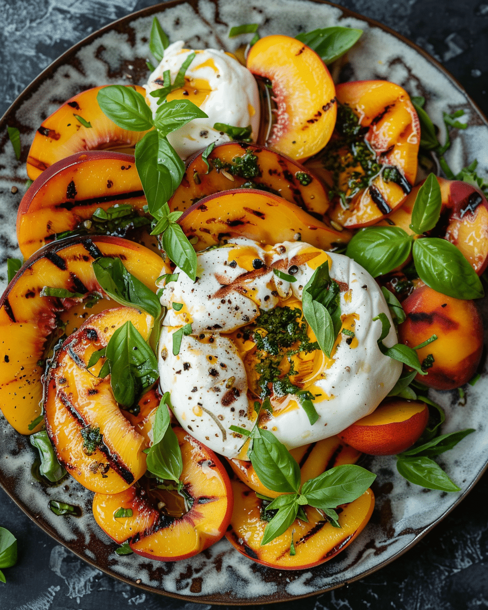 Grilled Peach and Burrata Salad