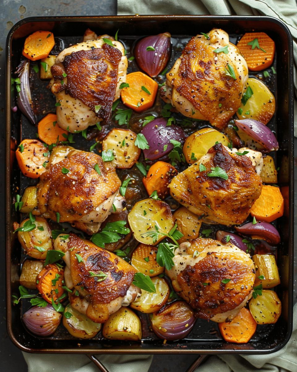 Sheet Pan Maple Mustard Chicken with Fall Vegetables
